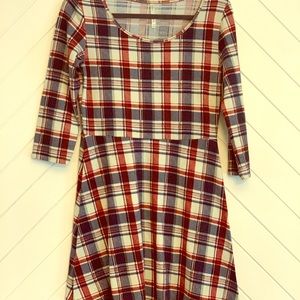 Plaid sweater dress